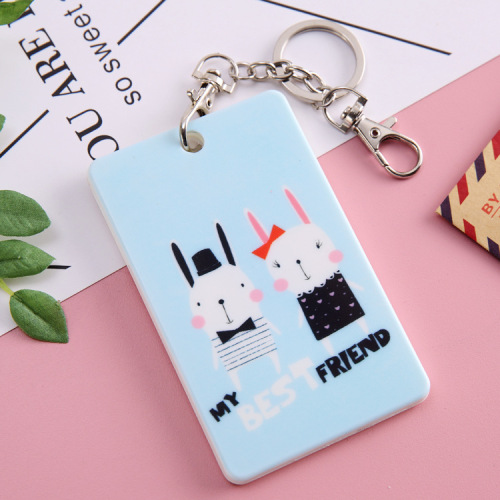 Korean cartoon bus card holder for children and students, cute acrylic card holder for event, factory direct sale
