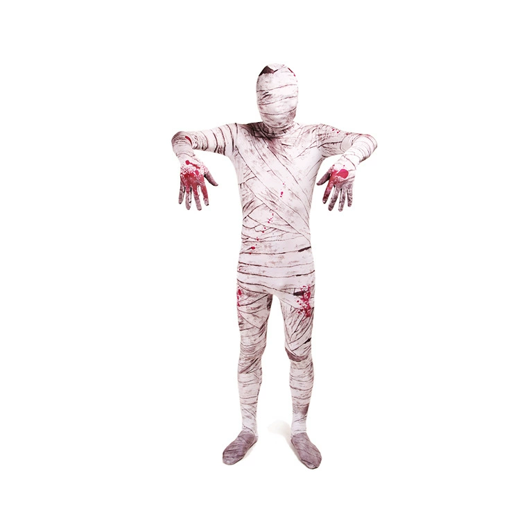 COSPLAP Lycarta Aponement Mummy full coat zentai printing and dyeing tights connecting jacket