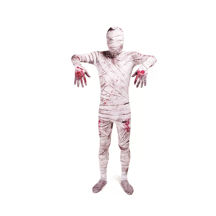 COSPLAP Lycarta Aponement Mummy full coat zentai printing and dyeing tights connecting jacket