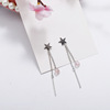 Fresh crystal, design fashionable earrings, trend of season