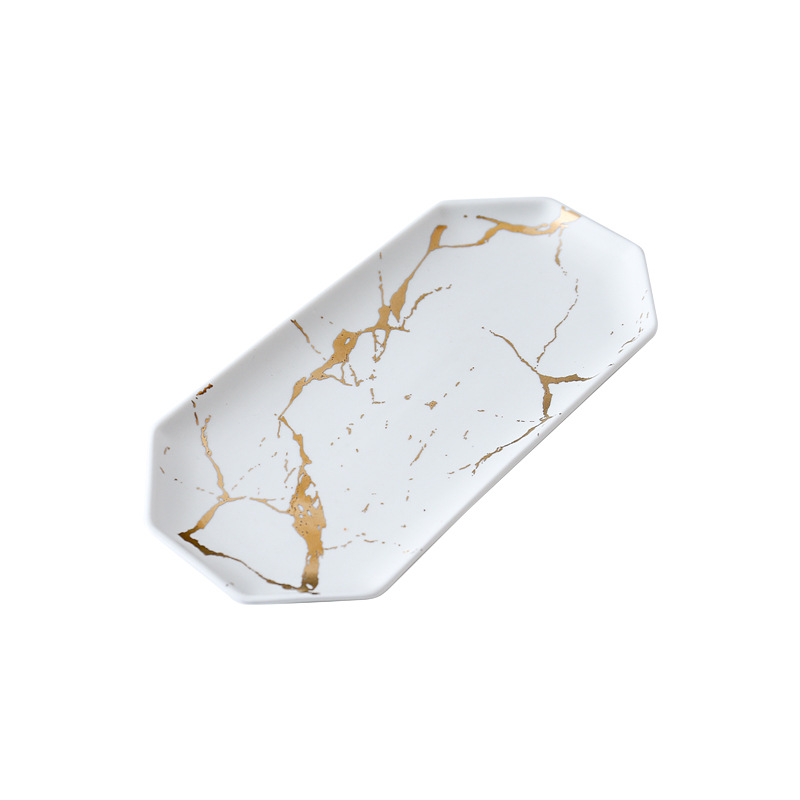 Мрамор золотистого белого короткого восьмиугольника