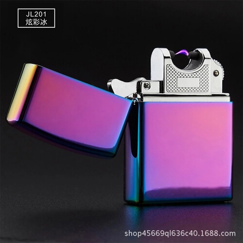 JL201 factory direct supply usb rechargeable lighter single arc windproof lighter trendy metal electronic cigarette lighter