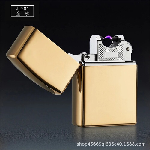 JL201 factory direct supply usb rechargeable lighter single arc windproof lighter trendy metal electronic cigarette lighter