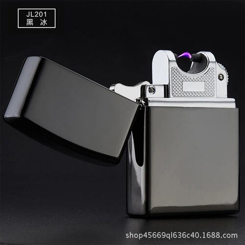 JL201 factory direct supply usb rechargeable lighter single arc windproof lighter trendy metal electronic cigarette lighter