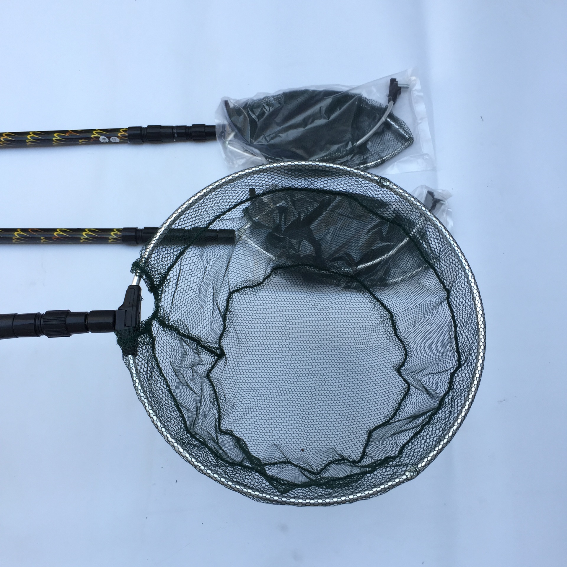 Caña de pescar de aleación de aluminio, mango telescópico de tres secciones, caña de posicionamiento extensible, caña de red de pesca de aleación de aluminio.