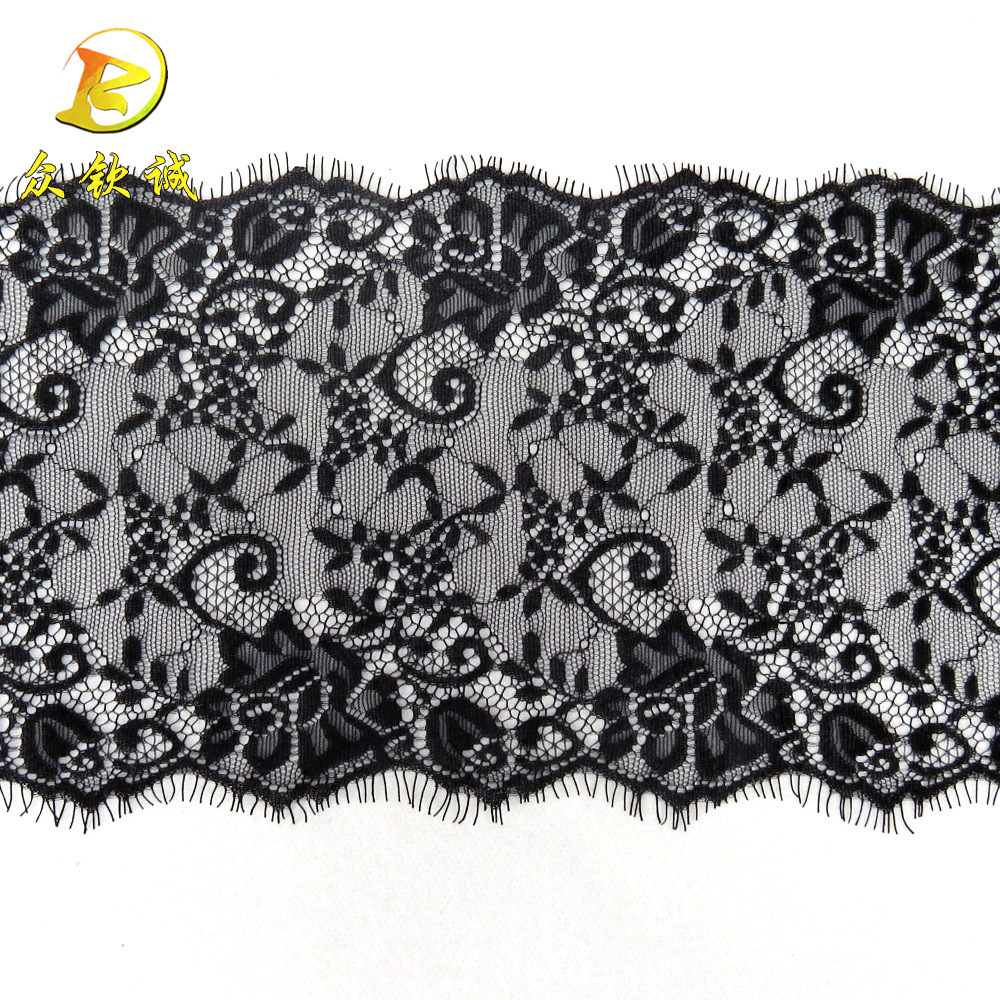 批发DIY蕾丝花边服装辅料 17cm衣服裙边装饰镂空睫毛花边婚纱服装