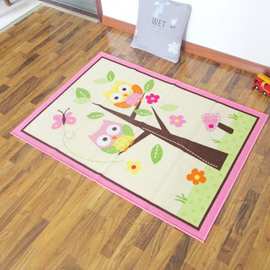 儿童地毯欧式日韩地毯地垫可爱女孩卡通卧室客厅猫头鹰宝宝爬行垫