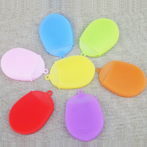 Factory direct sales silicone bath and shower brush silicone sleeve hand rub bath brush ball shower brush baby bath brush