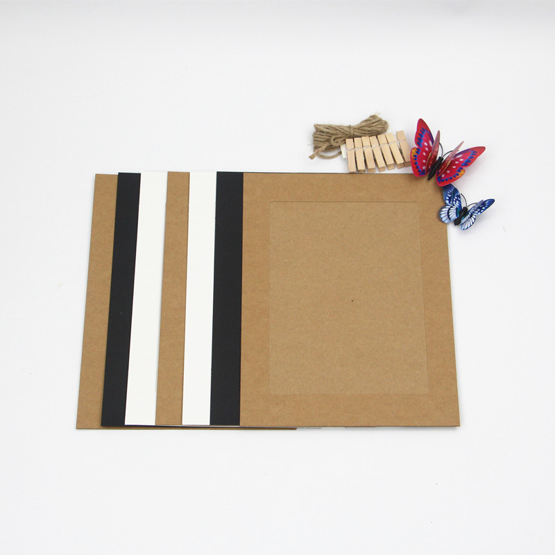 8 inch panoramic cowhide photo frame Photo Wall combination hanging paper photo frame panoramic photo wall combination hemp rope clip