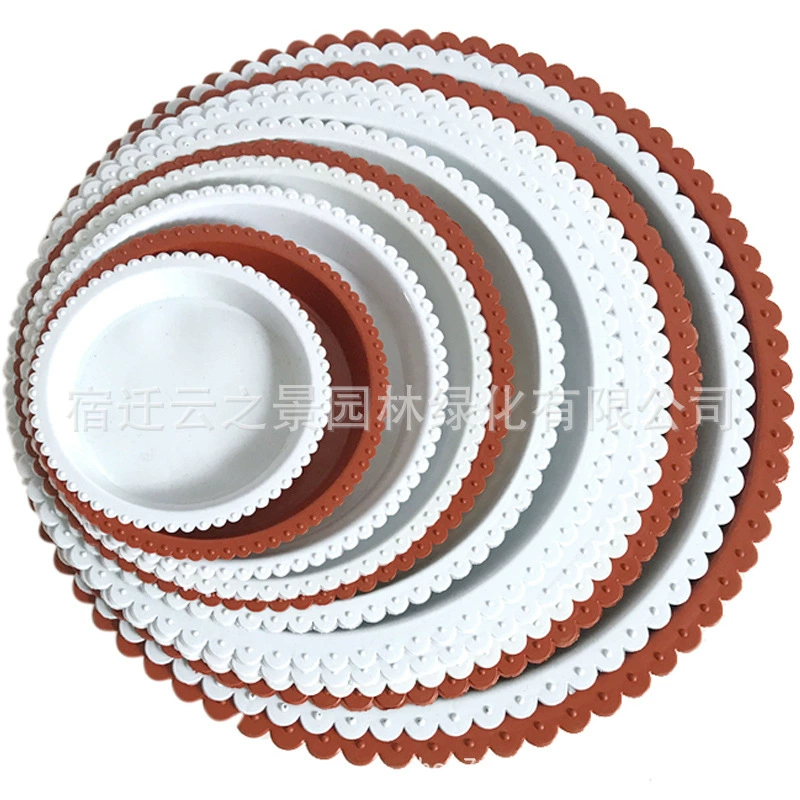 Оптом круглый пластиковый держатель цветочного горшка пластиковое шасси цветочный горшок круглый поднос цветочный горшок поднос белый красный