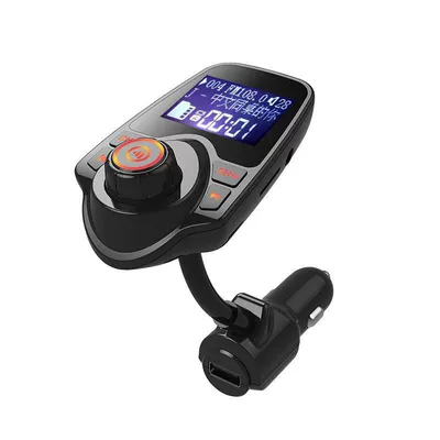Foreign Trade E-Commerce Car Bluetooth Mp3 Player Fm Transmitter Car Charger Cross-Border Export Exclusive Supply (Car mp3) - blue-light-red-light