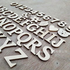 New Craft Item Wooden DIY English Letter Number Symbol Decorative Self-adhesive Accessories Photography Prop