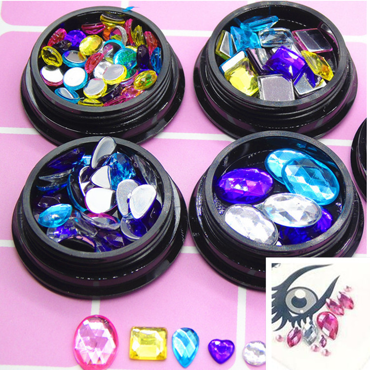 Wholesale sale acrylic face stick Diamond masquerade ball face decoration mixed color colorful patch DIY jewelry Wholesale sale acrylic face stick Diamond masquerade ball face decoration mixed color colorful patch DIY jewelry