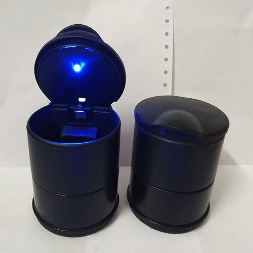 Car ashtray with LED light, indoor household ashtray, creative car ashtray, universal car ashtray with electroplating