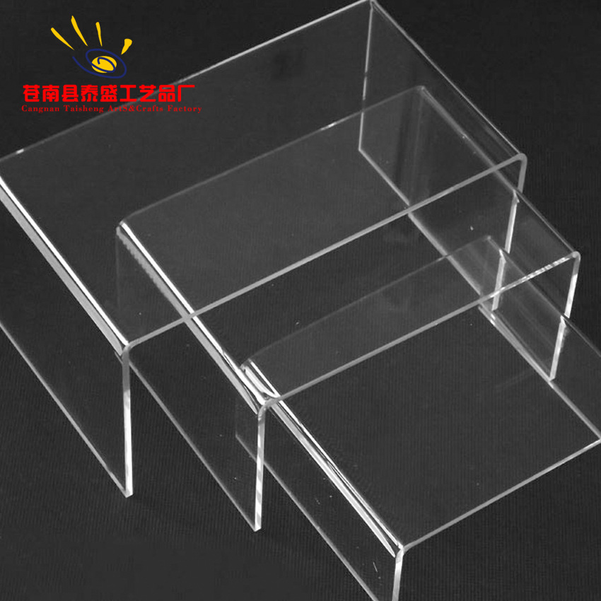 亚克力U型展示架置物架 透明陈列鞋托架化妆品饰品直播展示架