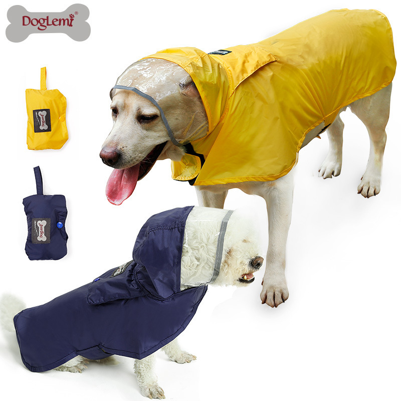 Factory Direct new pet dog raincoat dog poncho summer pet clothing PU waterproof big dog raincoat