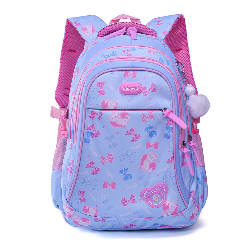 Natural de pescado al por mayor estudiante de la escuela primaria mochila femenina estilo coreano 3-6 grado chica reducción de la carga de protección de la columna vertebral mochila impermeable