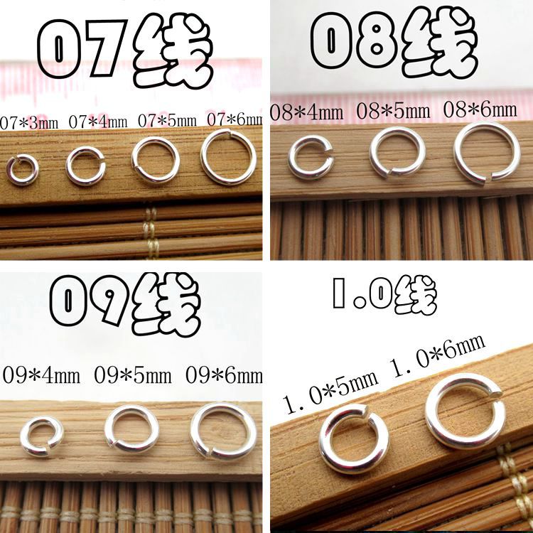 925 sterling silver ring accessories Crystal open ring diy bracelet necklace interface ring ring string ring material silver jewelry