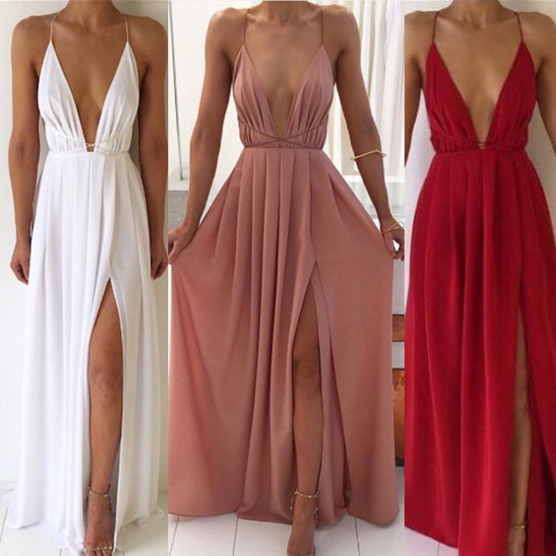 Vacation style plump big red dress V-neck halter backless women chiffon dress French bohemian women's clothing Vacation style plump big red dress V-neck halter backless women chiffon dress French bohemian women's clothing