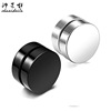 Strong magnet, ear clips stainless steel, black magnetic earrings, Korean style, no pierced ears, punk style