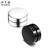 Strong magnet, ear clips stainless steel, black magnetic earrings, Korean style, no pierced ears, punk style