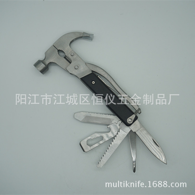 厂家供应塑料柄黑色羊角锤 户外多功能平面工具锤