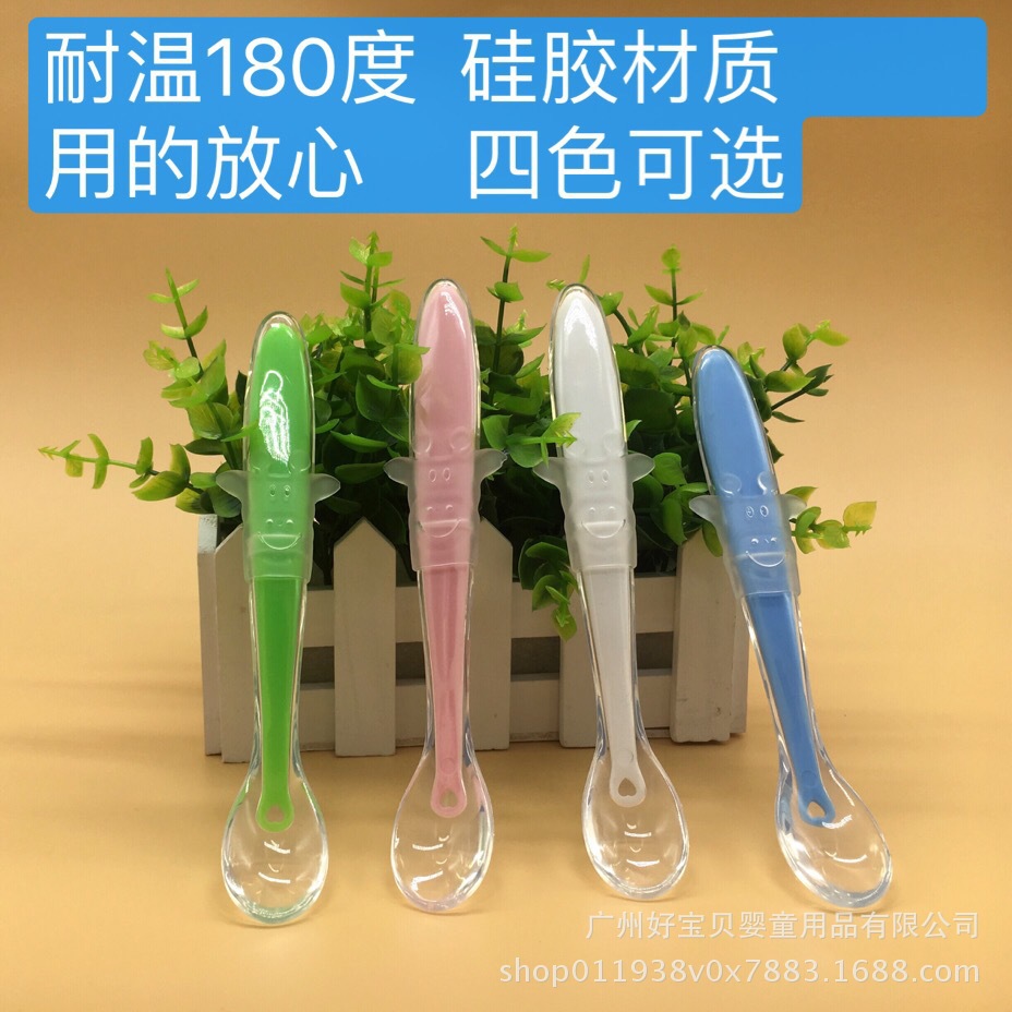 Baby silicone soft spoon feeding tableware baby spoon children training spoon full silicone safety soft spoon