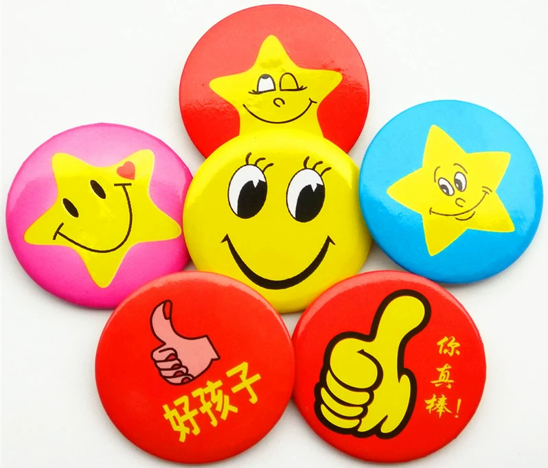 Diameter 3cm Cartoon Smile Face Star Star Moon Single Service Brand Catering Breast Brand Brand Brands