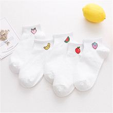 甜美萌系女式袜子夏季新款棉质船袜女爱心水果短筒袜厂家批发