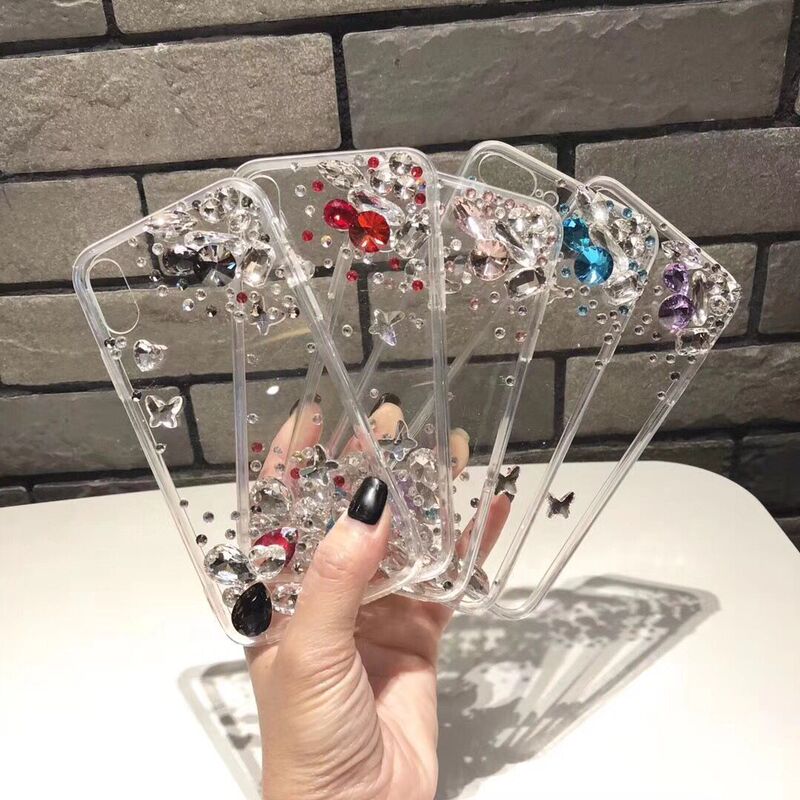 Water Drop Rhinestone Suitable for Iphone17/16Pro Max Mobile Phone Case with Diamond Apple 15 Transparent 14 Protective Cover 13