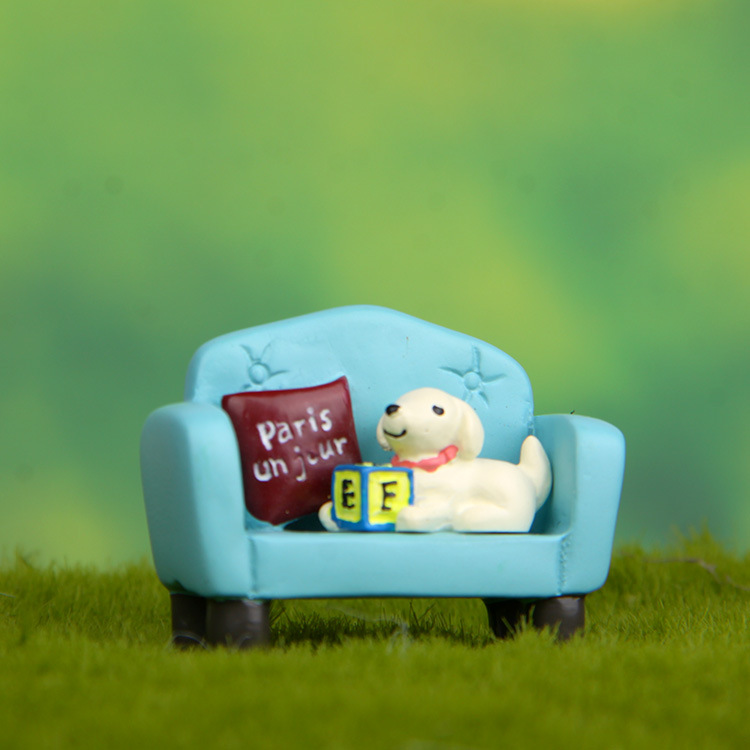 ZAKA grocery sofa pillow color puppy Moss succulent flower arrangement props shooting props Cartoon Doll ornaments