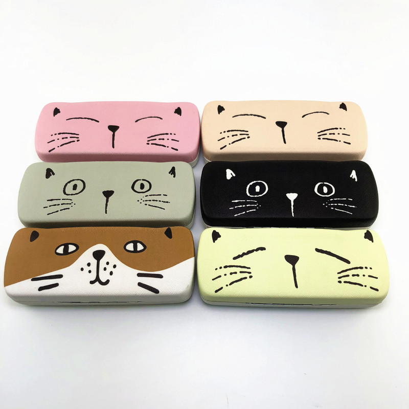 Glasses box manufacturers wholesale spot cat head small fresh student myopia glasses iron box personality cartoon printing pattern Glasses box manufacturers wholesale spot cat head small fresh student myopia glasses iron box personality cartoon printing pattern
