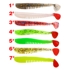 路亞餌10隻袋裝螺旋紋雙色t尾軟餌8cm/2.5g仿真假餌擬餌漁具產品