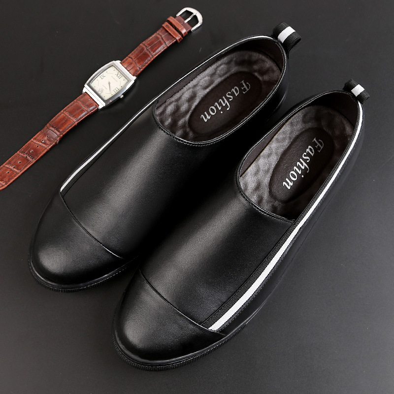 Chaussures pour hommes Été Nouvelles chaussures en cuir de vache pour hommes Chaussures décontractées à la mode coréenne Chaussures grande taille_voghion.com