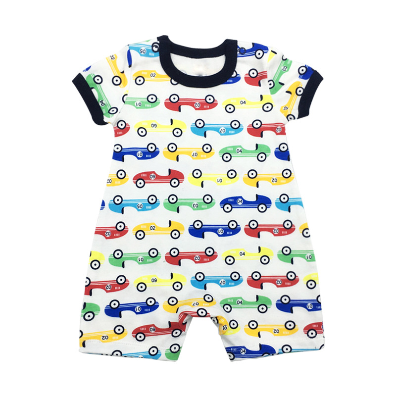 Fábrica al por mayor recién nacido mono de primavera y verano de algodón de manga corta mameluco boxeador mameluco niños y niñas bebé mameluco ropa para niños