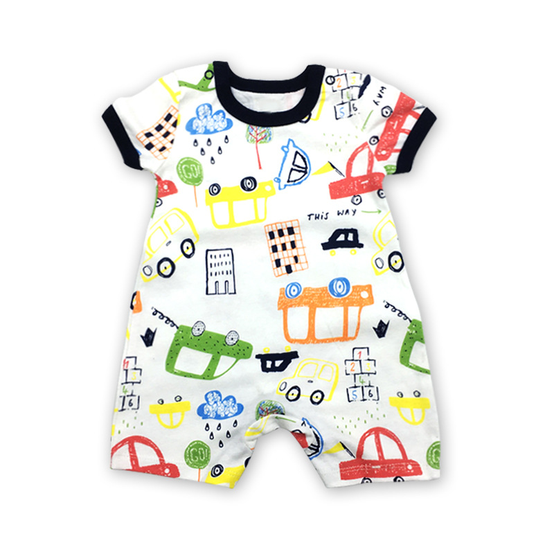 Fábrica al por mayor recién nacido mono de primavera y verano de algodón de manga corta mameluco boxeador mameluco niños y niñas bebé mameluco ropa para niños