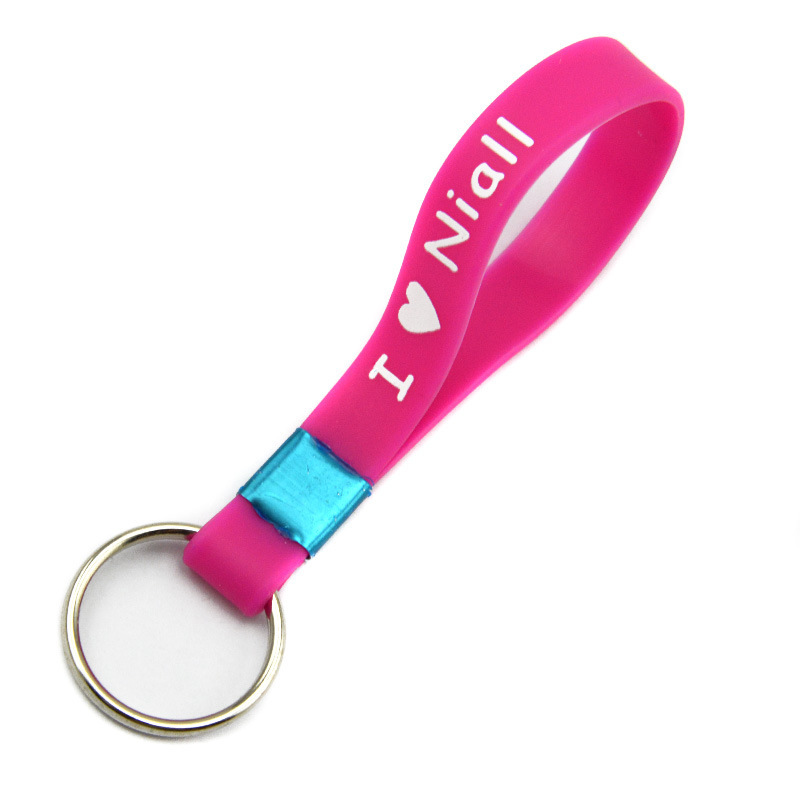 One Direction Silicone Wrist Band Keychain Printed Logo Cross Border Key Ring Star Band Bracelet