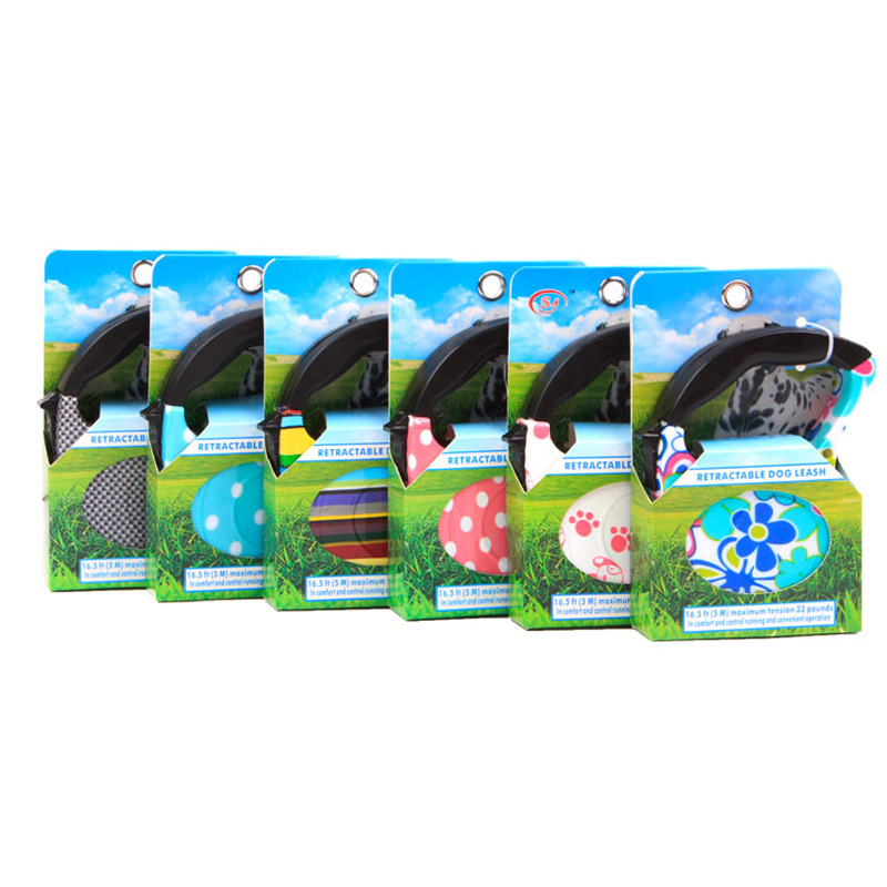 Mascota correa retráctil automática correa de perro 5 M cadena gato perro cuerda perro caminando dispositivo fábrica en stock venta al por mayor