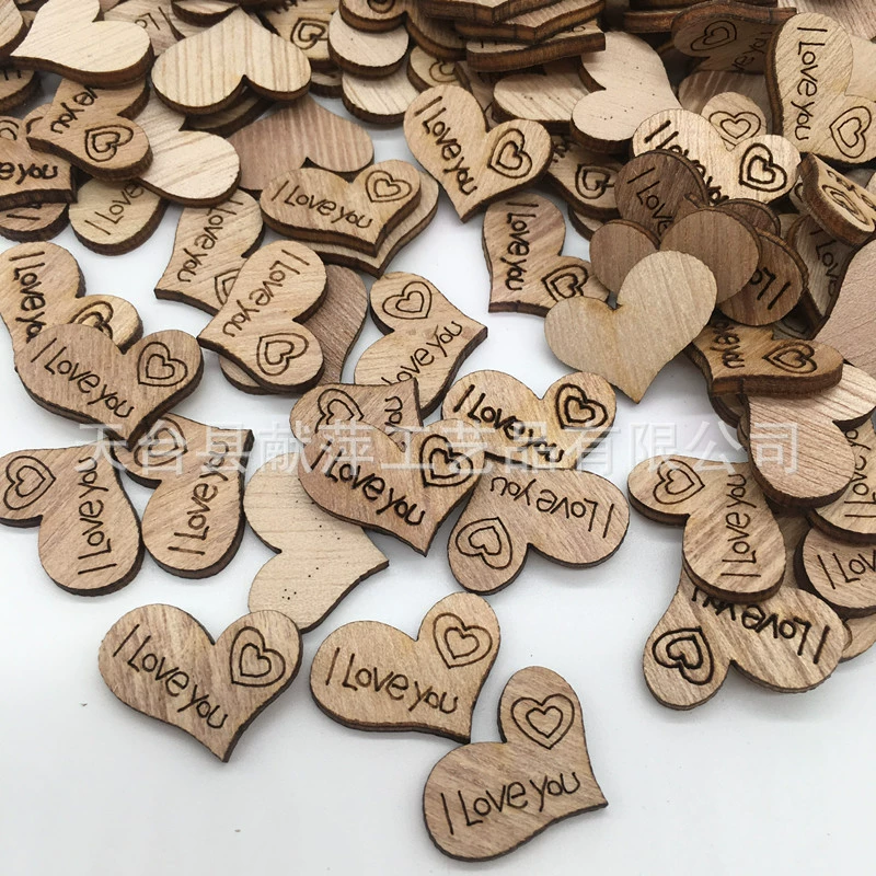 Taobao внешнеторговые взрывы Фабрика Прямая любовь Деревянные Ремесла в форме сердца аксессуары для украшения из древесной стружки