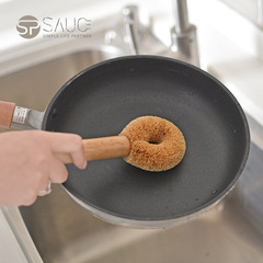 Japanese SP sauce pan scrub brush, non-stick, kitchen brush for cleaning, long-handled cleaning pan scrub brush