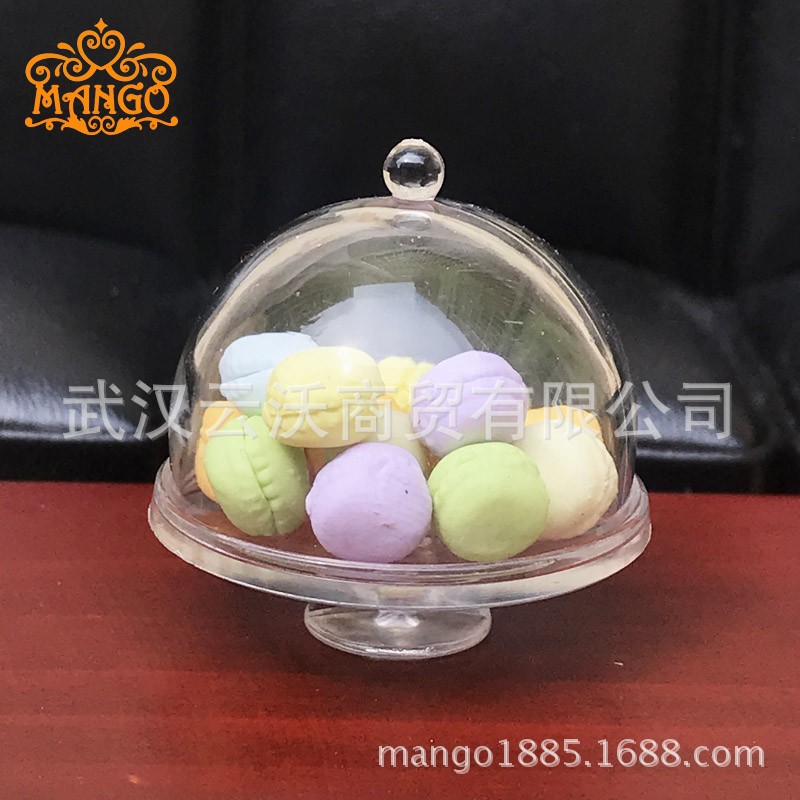 1:12 Dollhouse mini modelo escena comida y accesorios de juego occidental transparente pastel postre olla cubierta