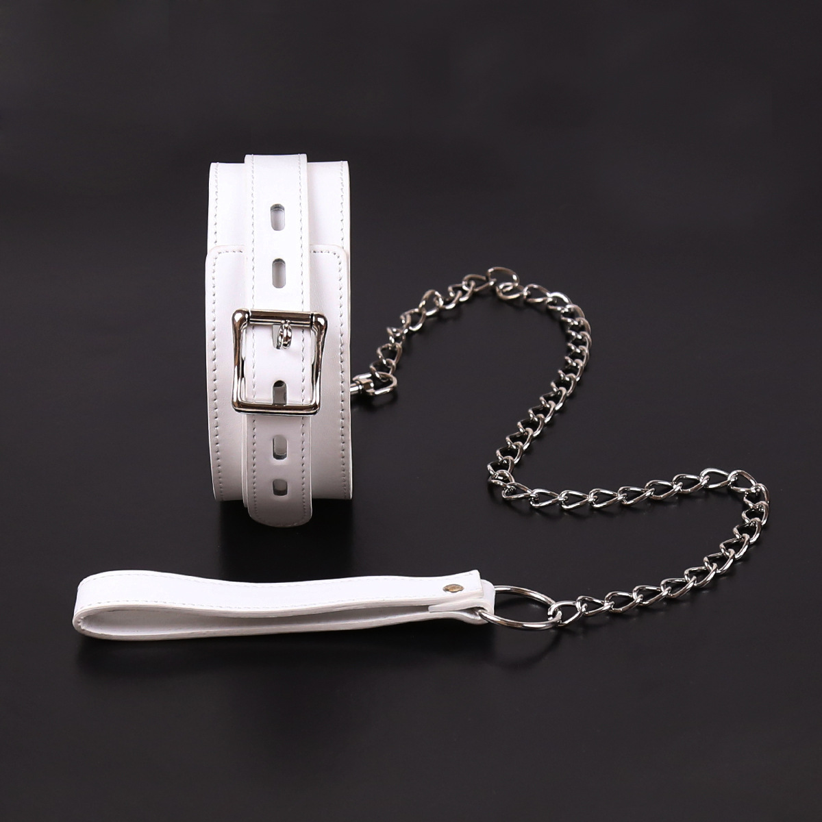 Directamente del fabricante: productos novedosos para adultos, juguetes sexuales alternativos, collar de correa para perro blanco, collar, anillo para el cuello, juegos de rol.