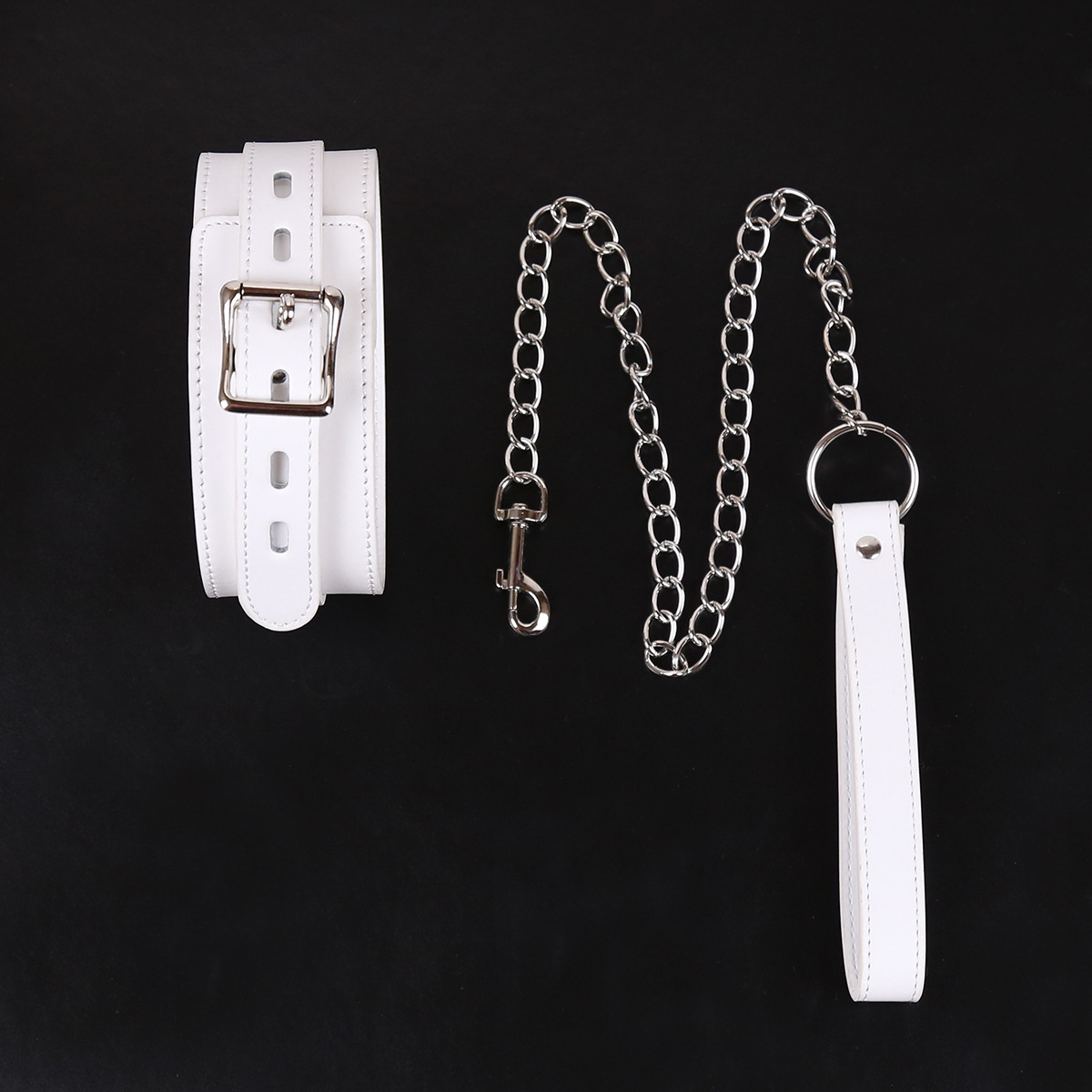 Directamente del fabricante: productos novedosos para adultos, juguetes sexuales alternativos, collar de correa para perro blanco, collar, anillo para el cuello, juegos de rol.