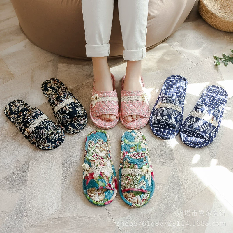 Машинная стирка домашние тканевые хлопчатобумажные тапочки для мужчин и женщин домашние пары пробковый пол немые тканевые Тапочки Весна Осень Зима