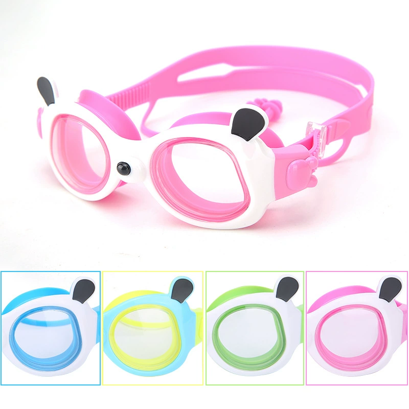 Детские карнавальные водонепроницаемые наушники для плавания с противотуманным эффектом, плавательные очки, панда