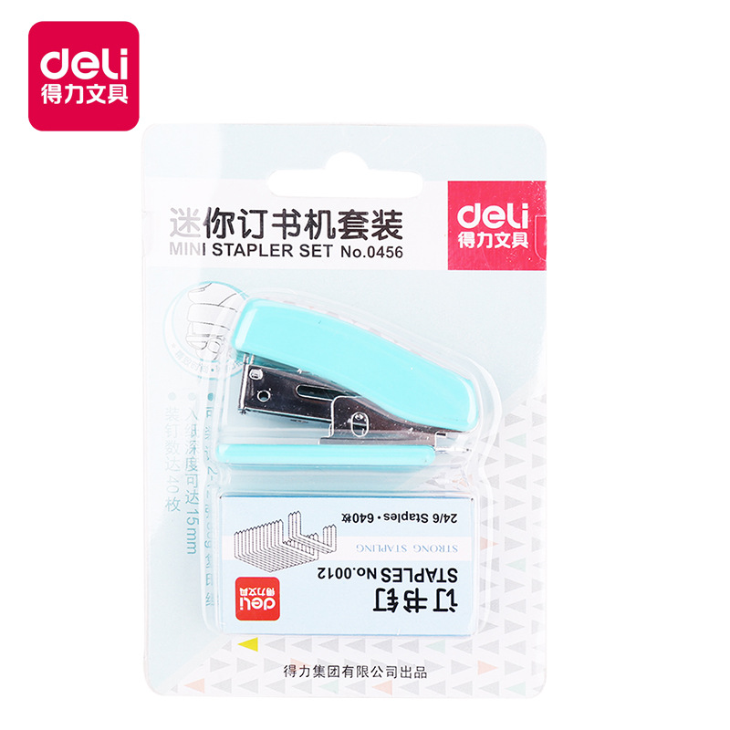 학생들을위한 델리 0456 미니 스테이플러 세트 스몰 사이즈 스테이플러 유니버설 12 # 스테이플러 사무용품