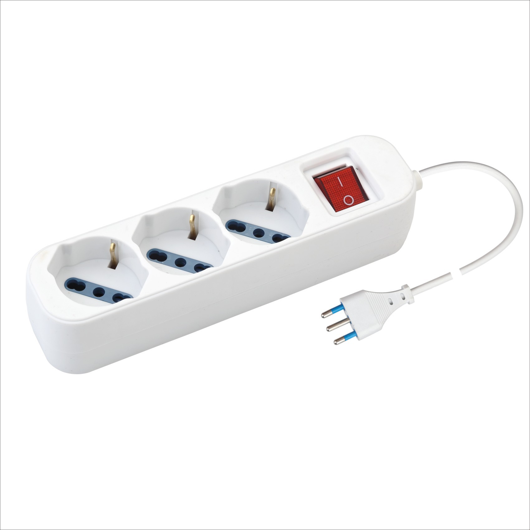 16A意大利德意式带开关插座MSG-03意式转德式多位多功能欧规排插