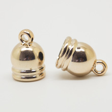 源头厂家CCB塑料DIY饰品配件 金银枪黑UV电镀流苏吊钟帽盖头 批发