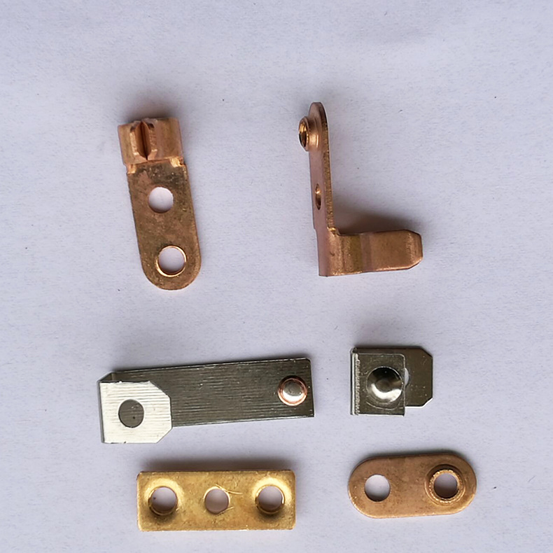 烫斗五金专用弹片攻牙异形铜制品插头片烫斗插头片银触点弹片电子