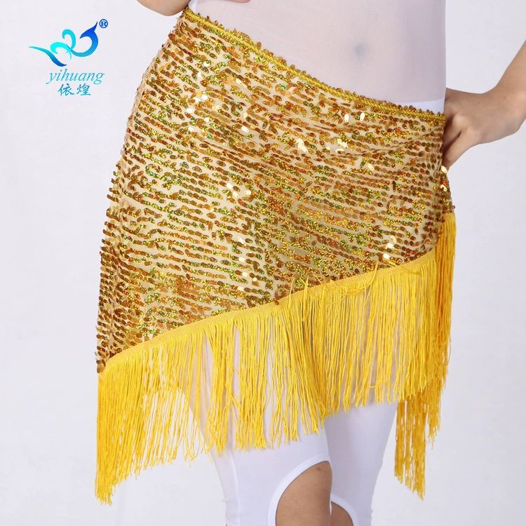 Цепочка на талию для тренировок по восточным танцам, индийские танцевальные аксессуары, танцевальный платок с пайетками и кисточками, платок на бедра для выступлений, треугольный платок с кисточками, платок на талию